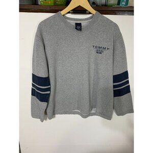 Tommy Jeans V-neck Sweatshirt Size Medium Y2K Retro
